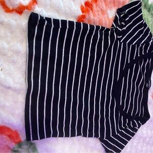Ambiance Black and White Striped Top